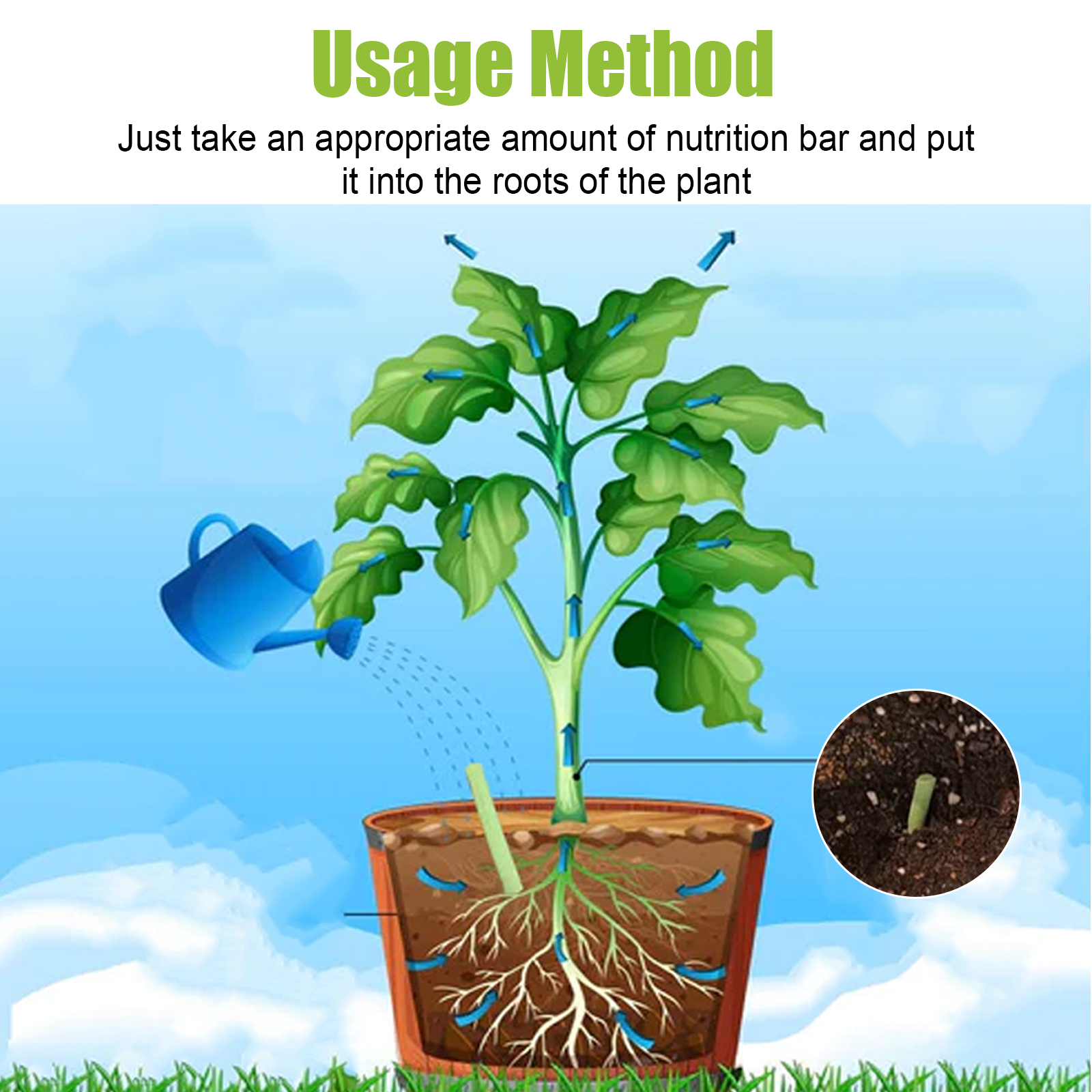 MoonSpry Plants Activity Stick, Plant Bud Pot Special Fertilizer Hair Root Growth Nutrition Care