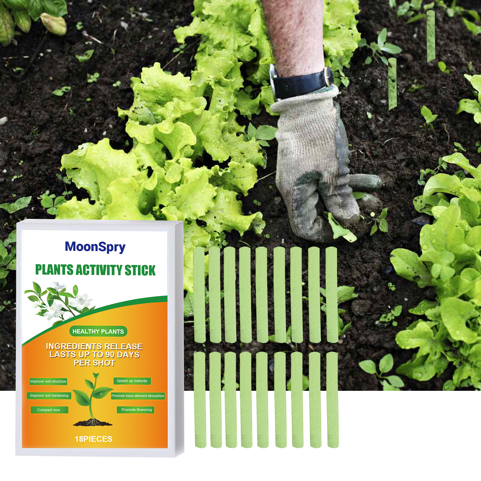 MoonSpry Plants Activity Stick, Plant Bud Pot Special Fertilizer Hair Root Growth Nutrition Care