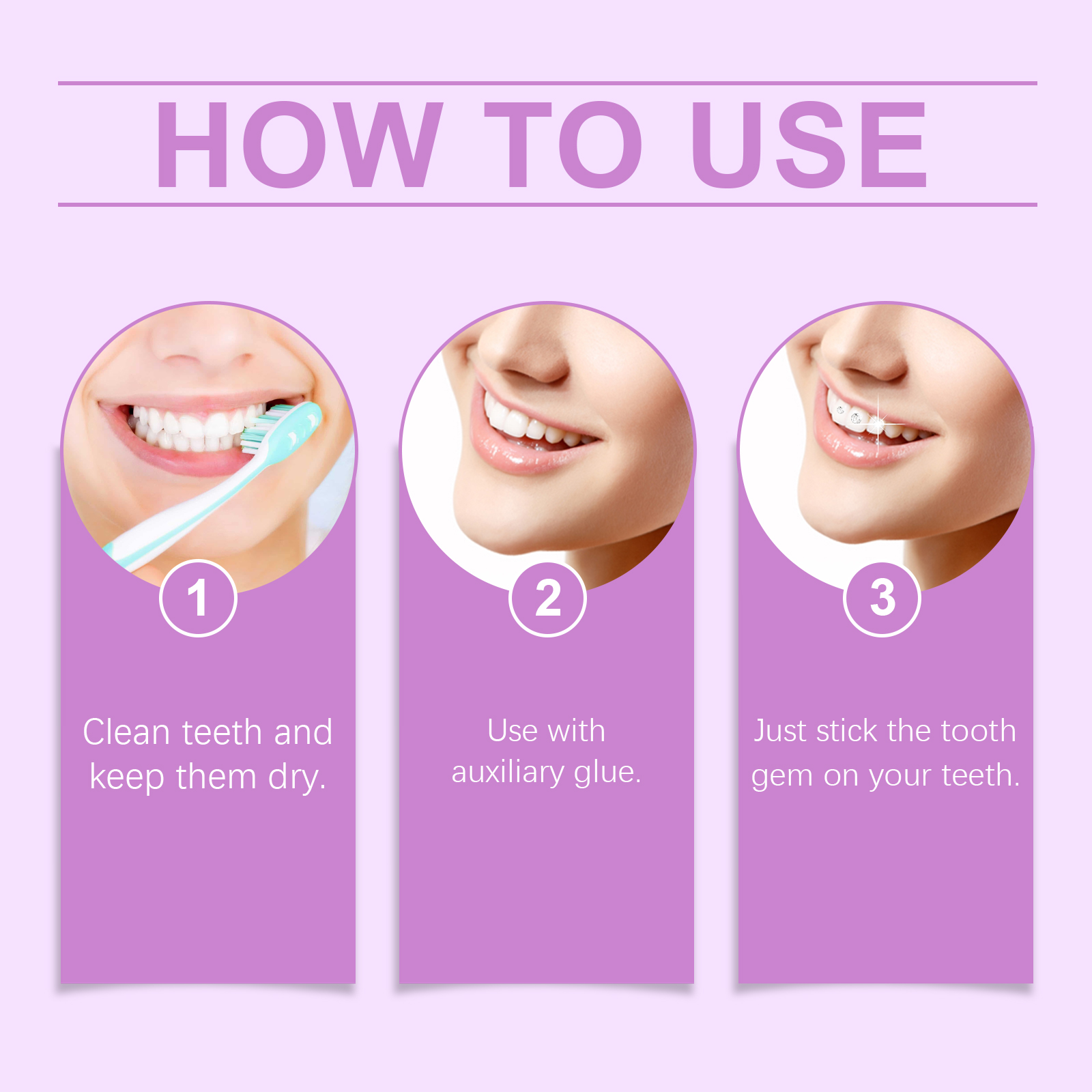OUHOE Crystal Dental Diamond Sparkle Dental Diamond Decorative Fashion Beauty Stickers To Enhance Smile Light Portable Crystal Dental Diamond
