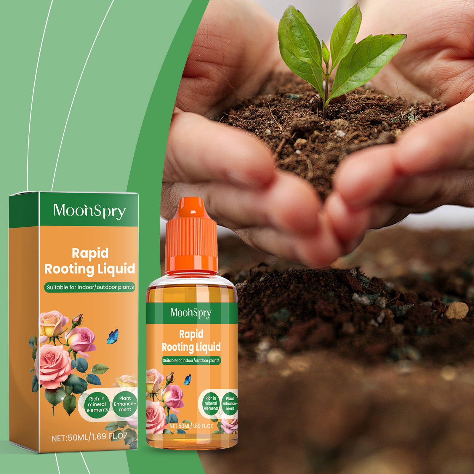 MoonSpry Plant Nutrition Solution Flower Pot Lawn Green Grass Lawn Universal Hair Root Growth Plant Nutrition