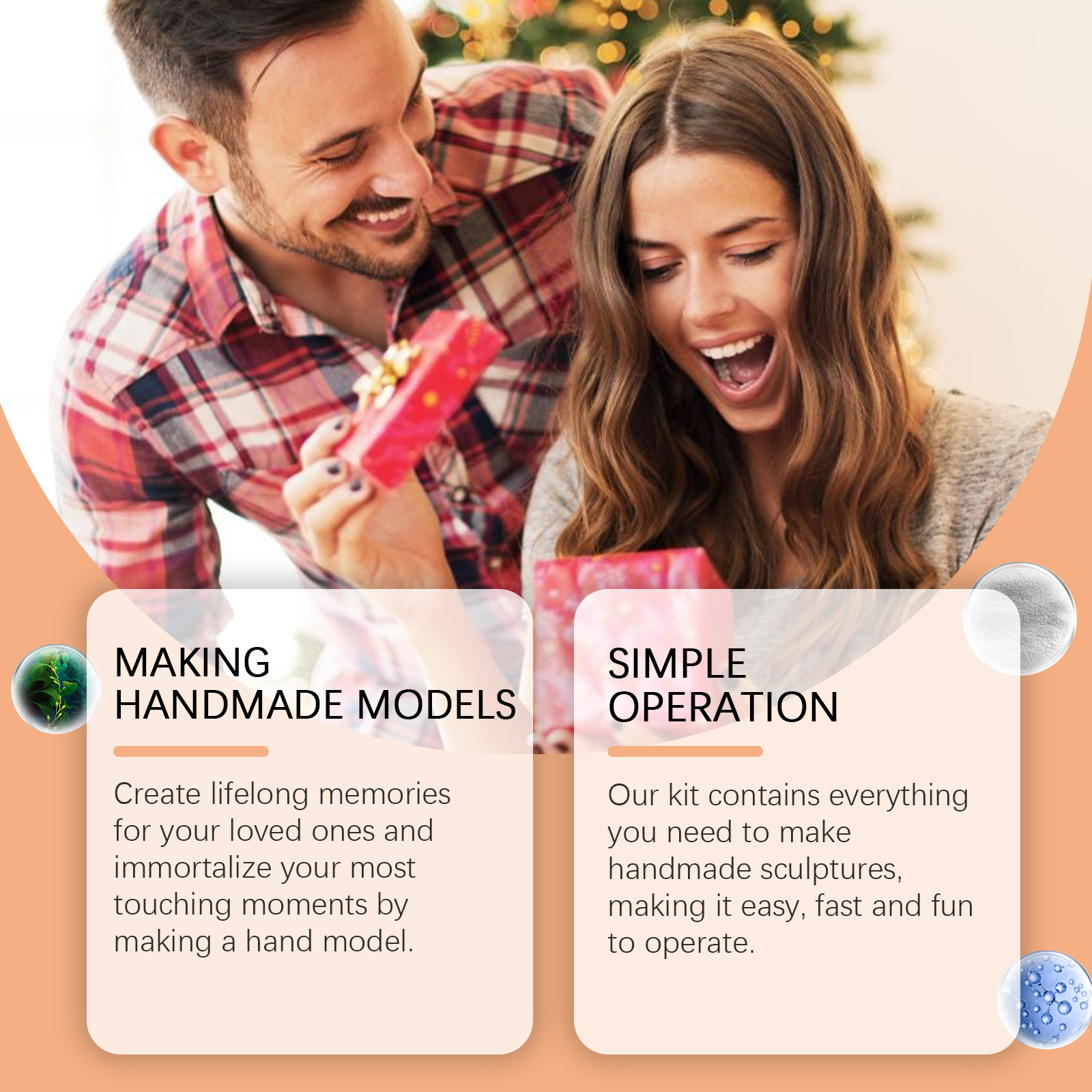 Dowmoo 3d Plaster Model Set, Hand Model Powder Clone Powder Three-Dimensional Hand Model Making Model Powder Plaster Hand Model