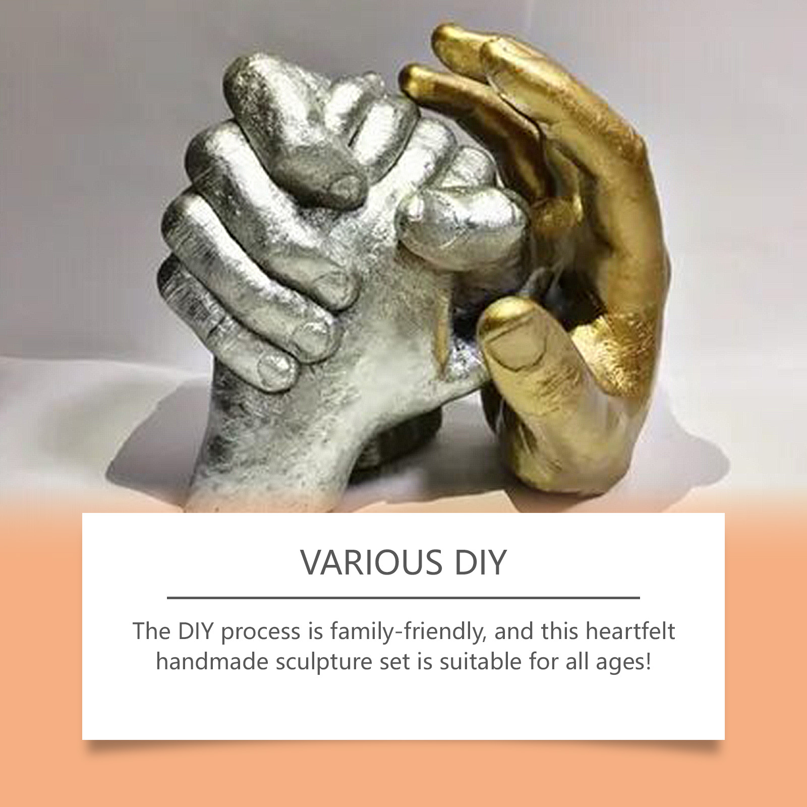 Dowmoo 3d Plaster Model Set, Hand Model Powder Clone Powder Three-Dimensional Hand Model Making Model Powder Plaster Hand Model