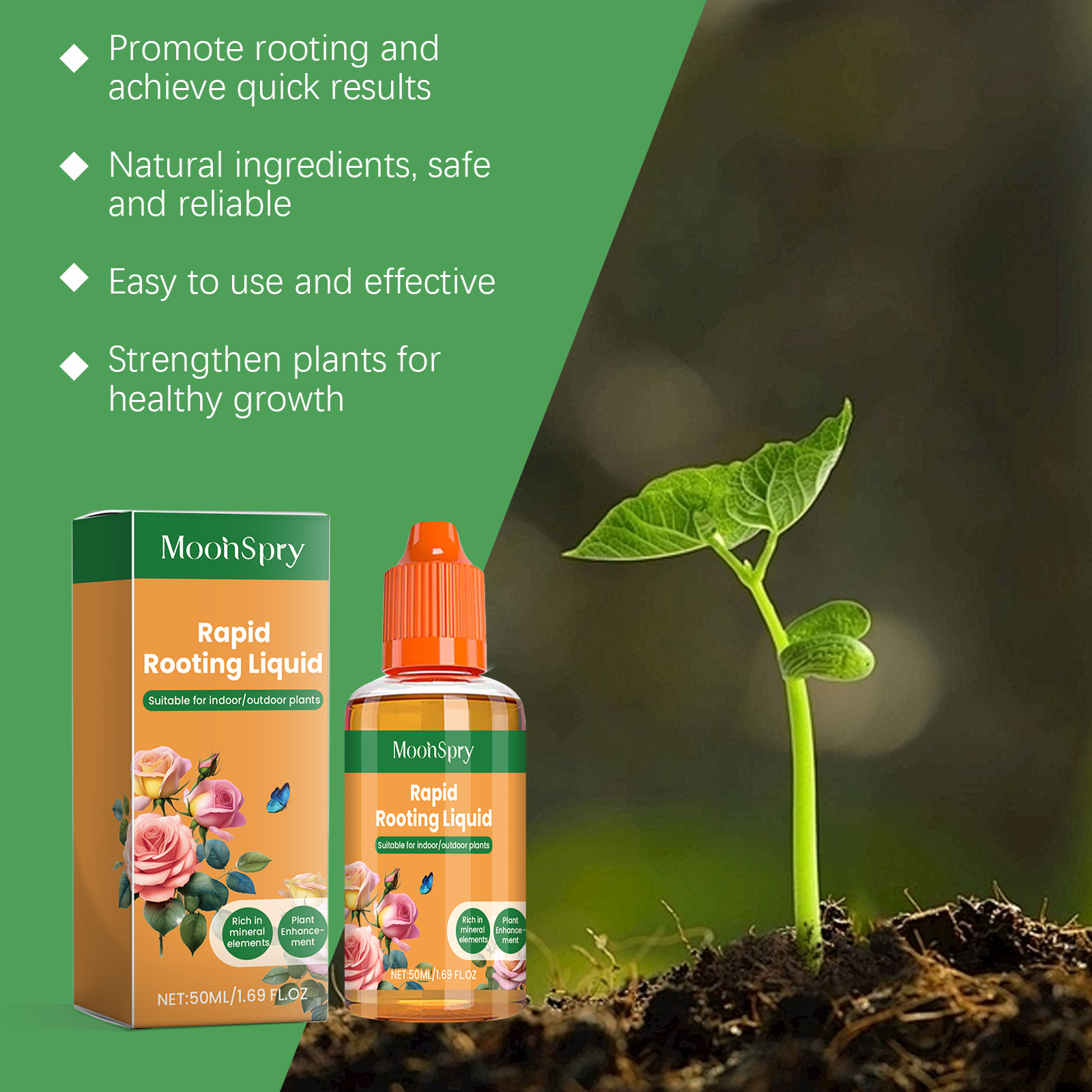 MoonSpry Plant Nutrition Solution Flower Pot Lawn Green Grass Lawn Universal Hair Root Growth Plant Nutrition