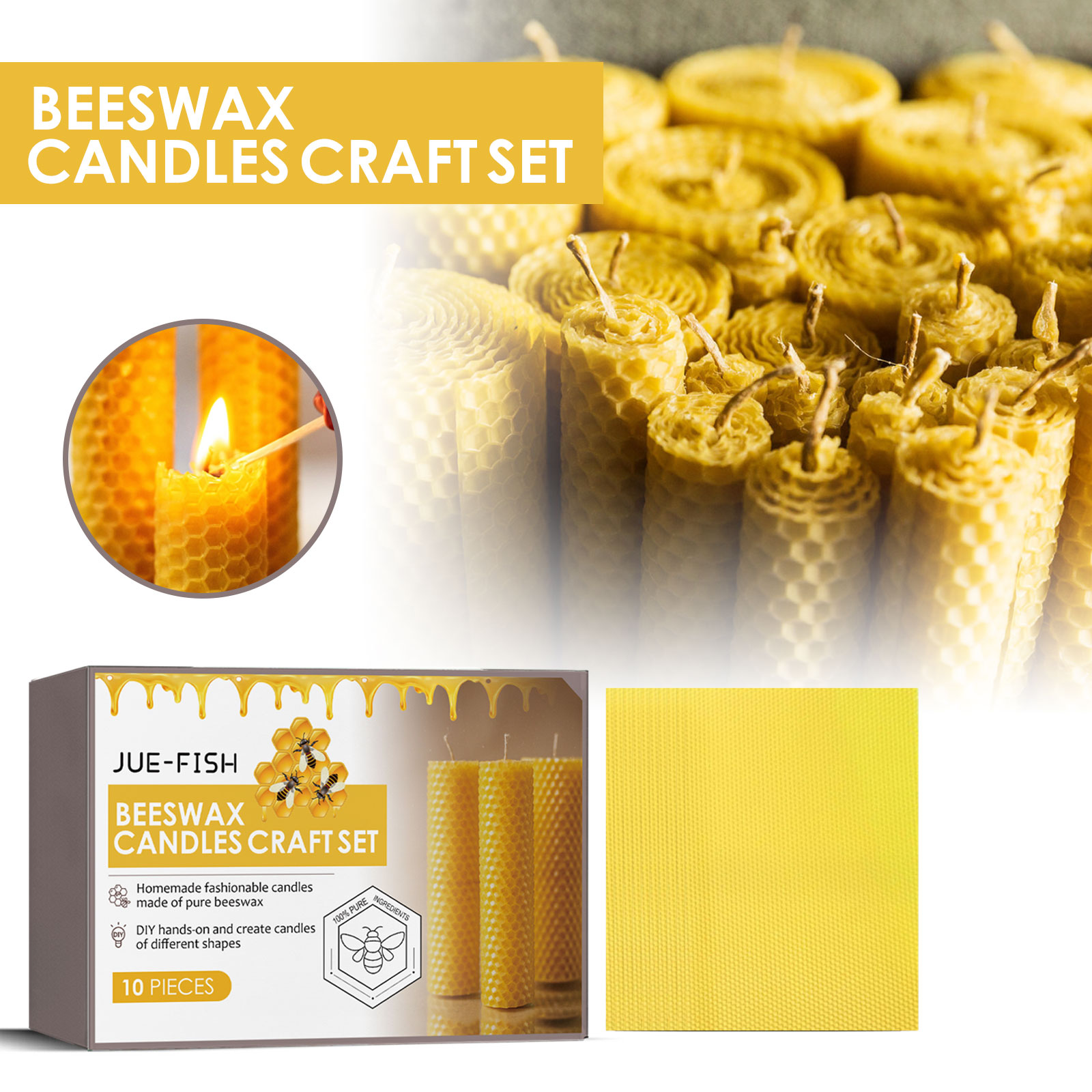 Jue-Fish Beeswax Candles Craft Set, DIY Handmade Modeling Candles Homemade Creative Gifts Souvenirs Accompanied By Hand Gifts
