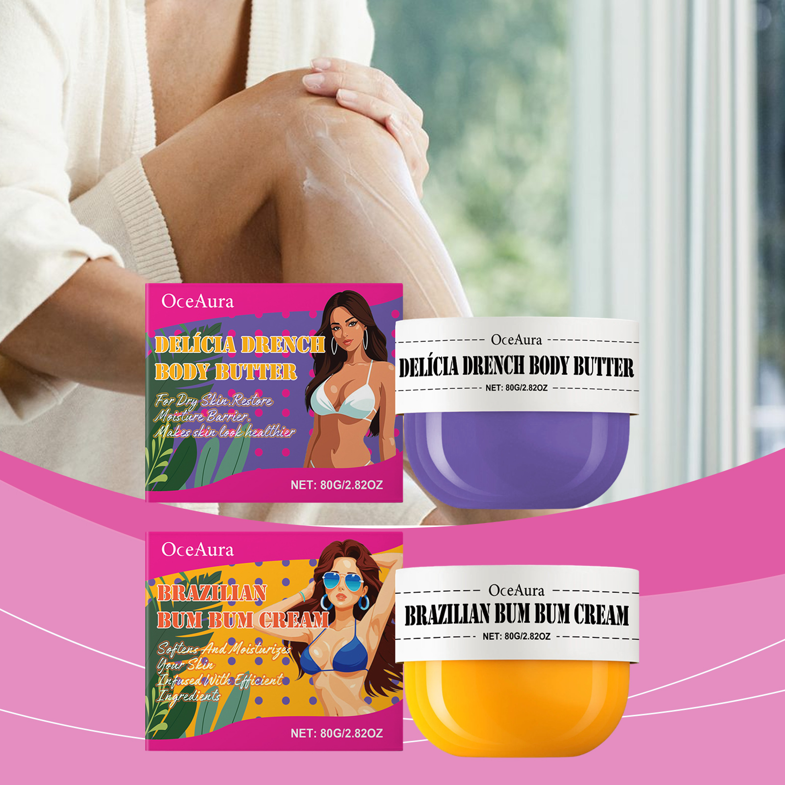 OceAura Body Cream Series, Moisturizing, Moisturizing And Soothing Dry And Tender Skin Care Moisturizer