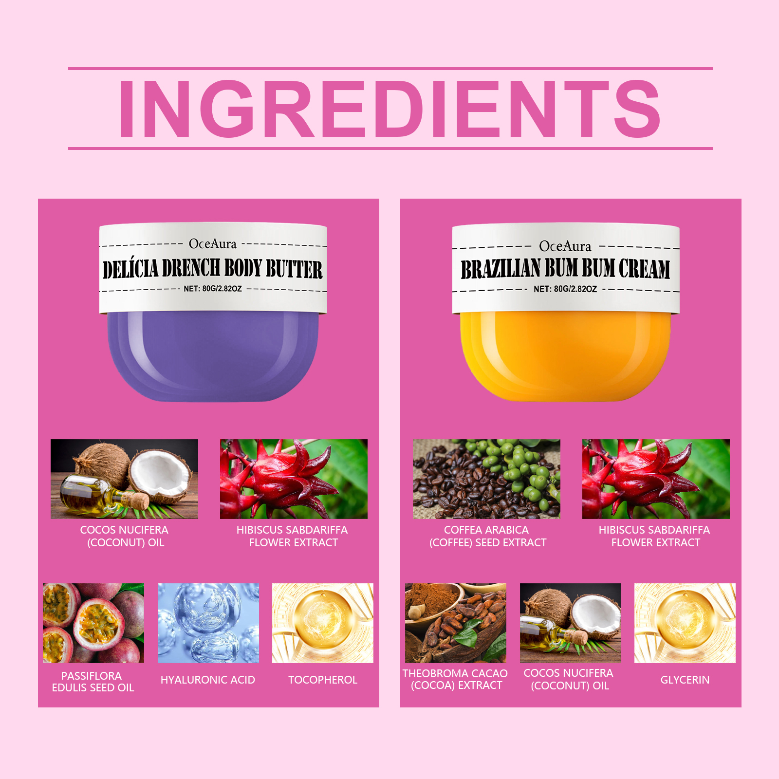 OceAura Body Cream Series, Moisturizing, Moisturizing And Soothing Dry And Tender Skin Care Moisturizer